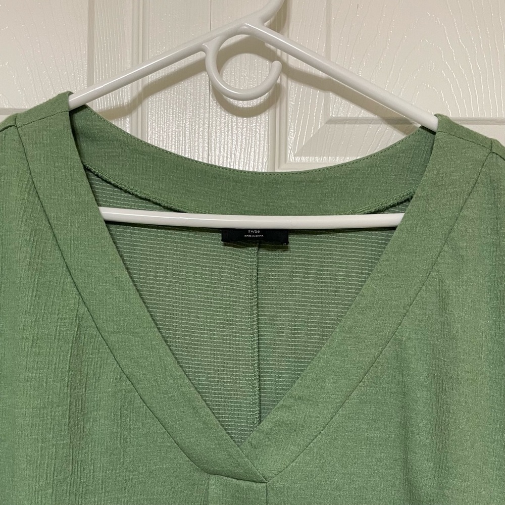 Lane Bryant Green Boxy Short Sleeve Tee - Picture 2 of 10
